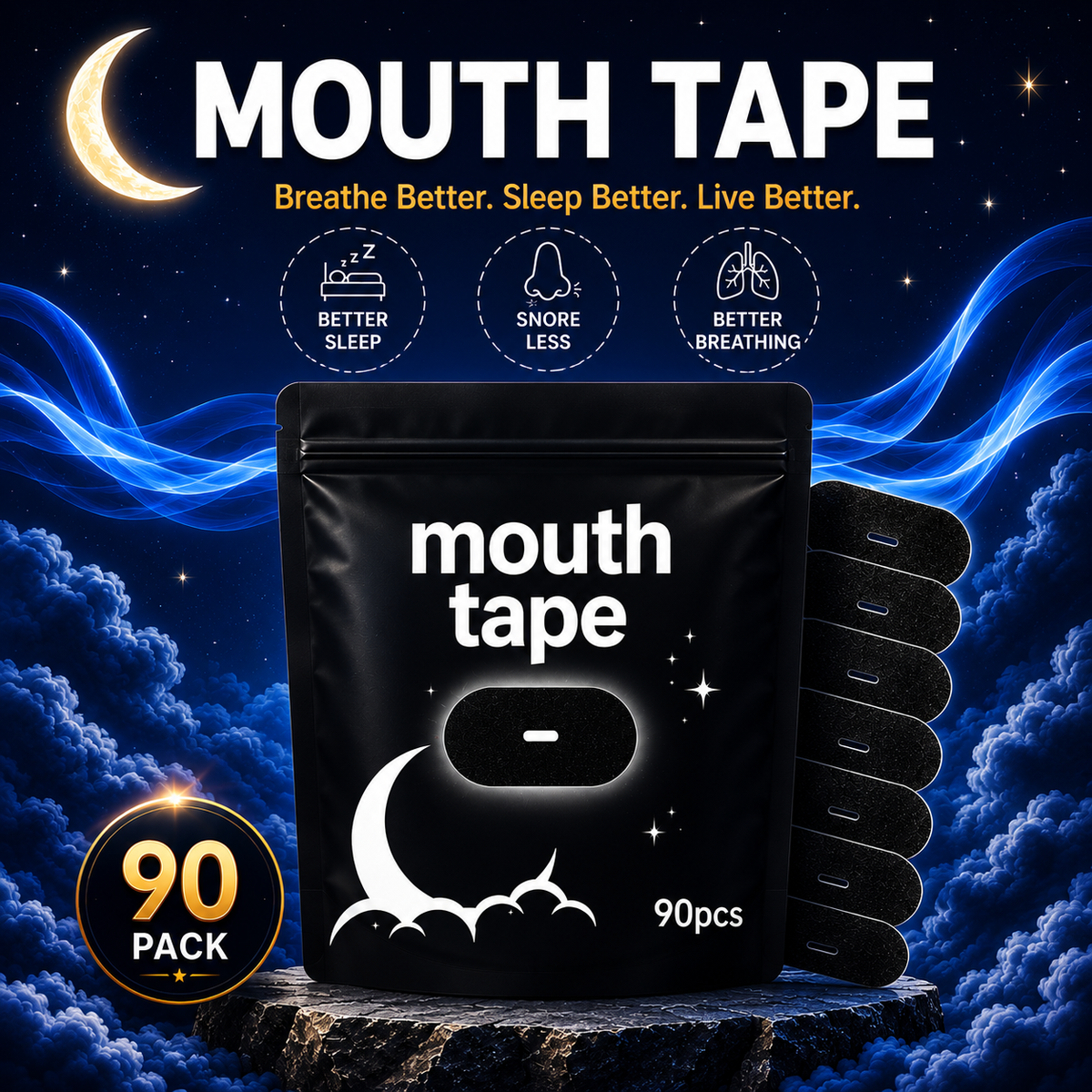 SleepStream mouth tape — drug-free non-invasive sleep aid strips
